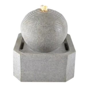 Round ball water feature with square base