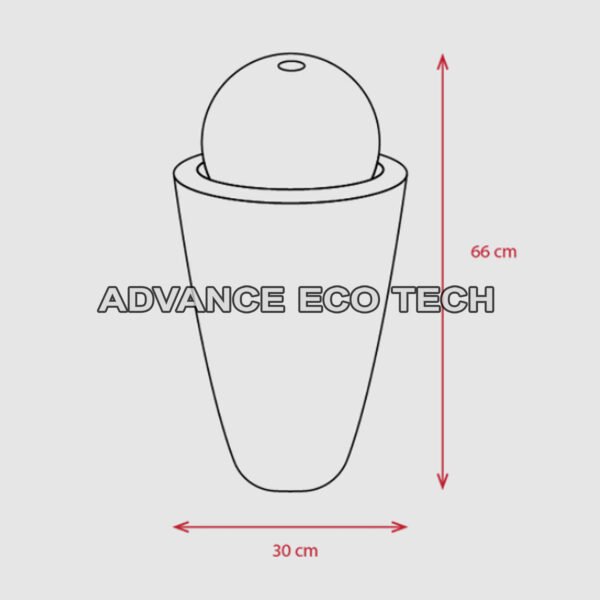 round water feature dimension