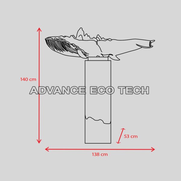 2D Whale Water Feature