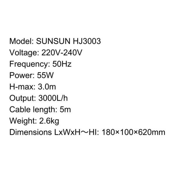 SUNSUN Submersible Pump - HJ3 Series With HydroWave Jet