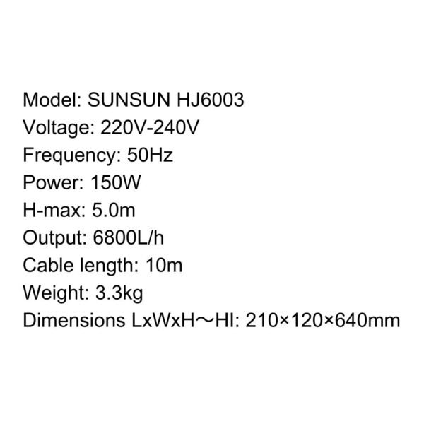SUNSUN Submersible Pump - HJ3 Series With HydroWave Jet