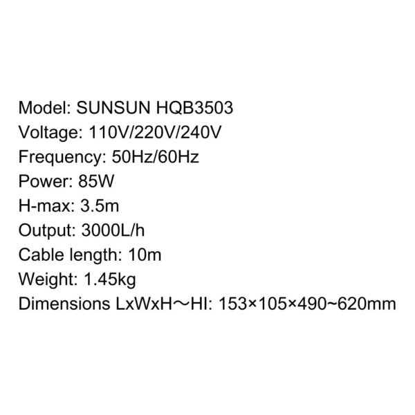 SUNSUN Submersible Pump - HQB3 Series With AquaJet